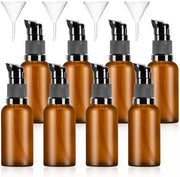 Bottiglie in vetro trasparente - pompe per bottiglie - 8 pezzi - vetro marrone - 30 ml