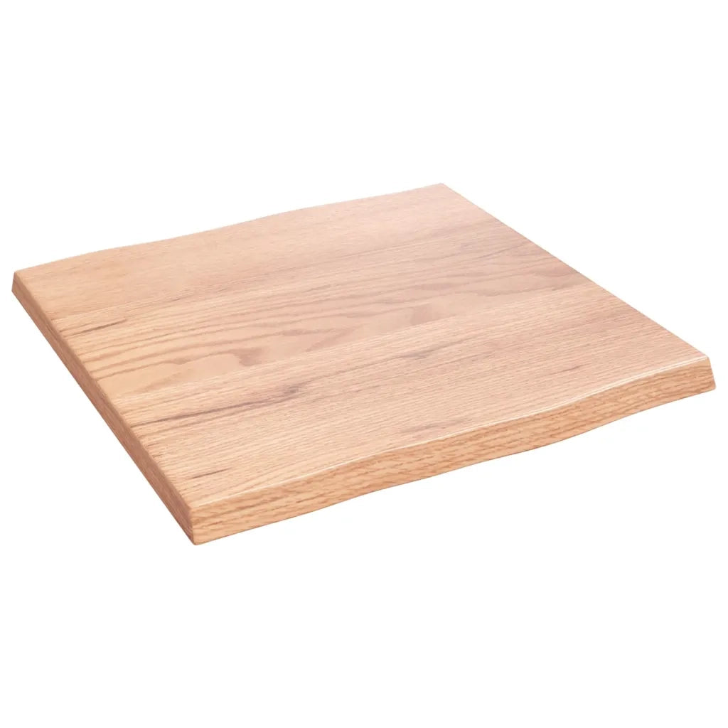Piano Tavolo Marrone Chiaro 40x40x2 cm in Rovere Non Trattato