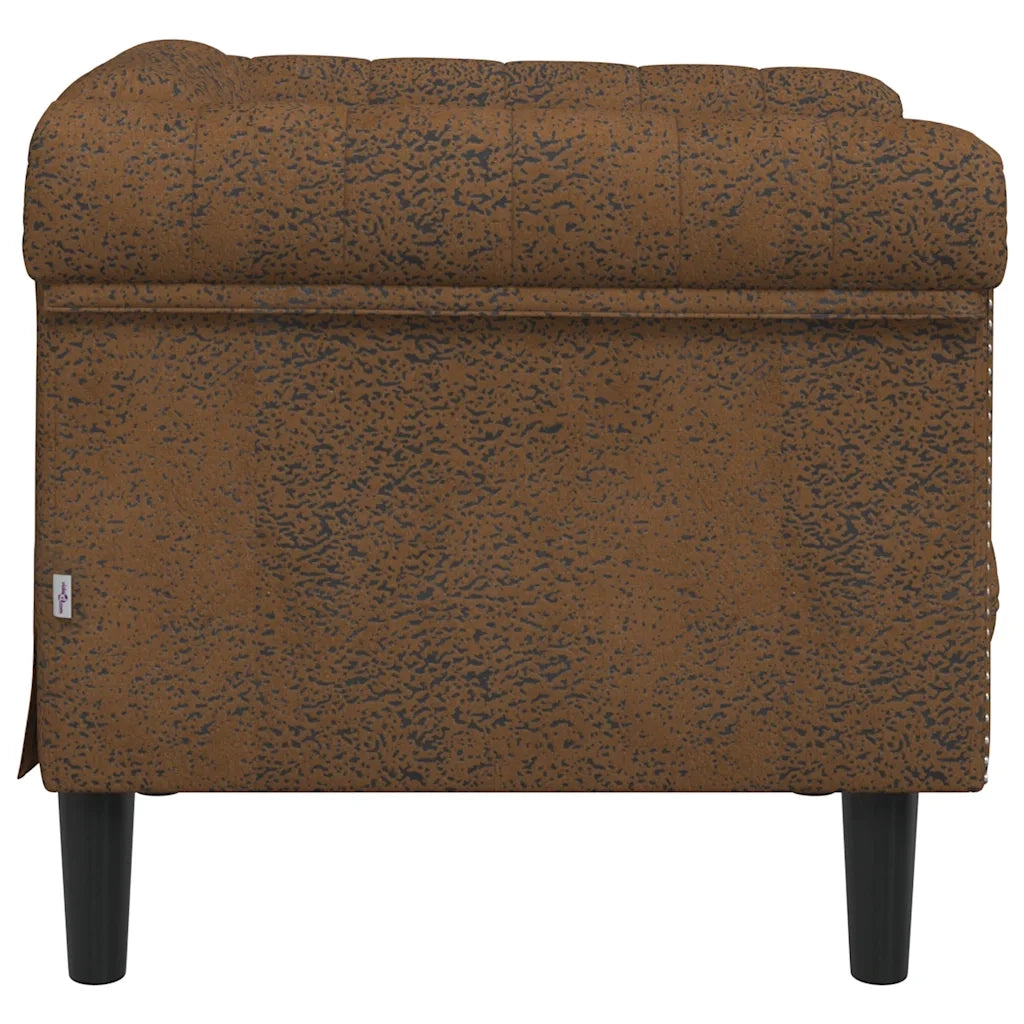Poltrona-Divano Sedia-Poltroncina Marrone in Similpelle Scamosciata 462850