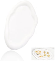 Piatto per gioielli, piatto per anelli, piccola scala per gioielli, piccola scala per anelli, contenitore per decorazioni, contenitore per chiavi, decorazione per donne, catena, orecchini, gioielli, cosmetici (bianco)