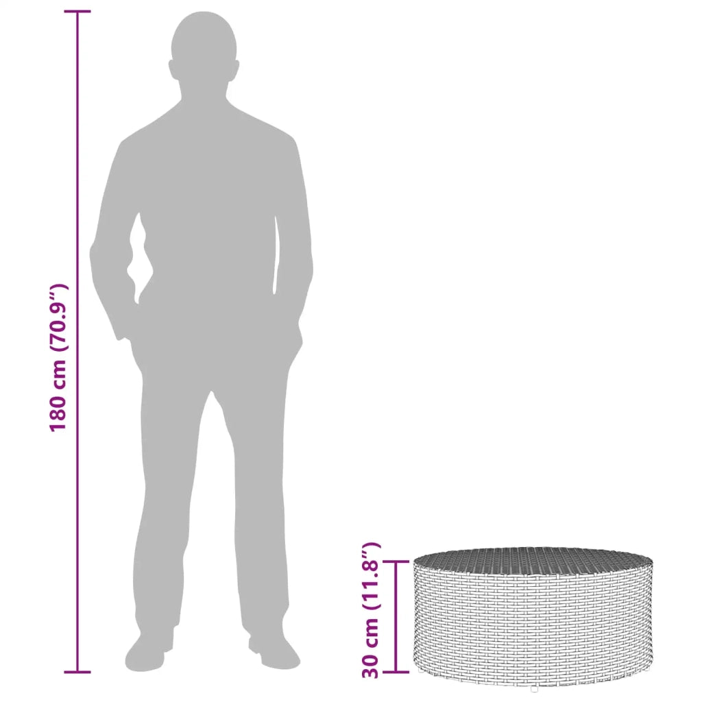 Tavolino da caffè da esterno Grigio Ø 68 x 30 cm polyrattan 42026920