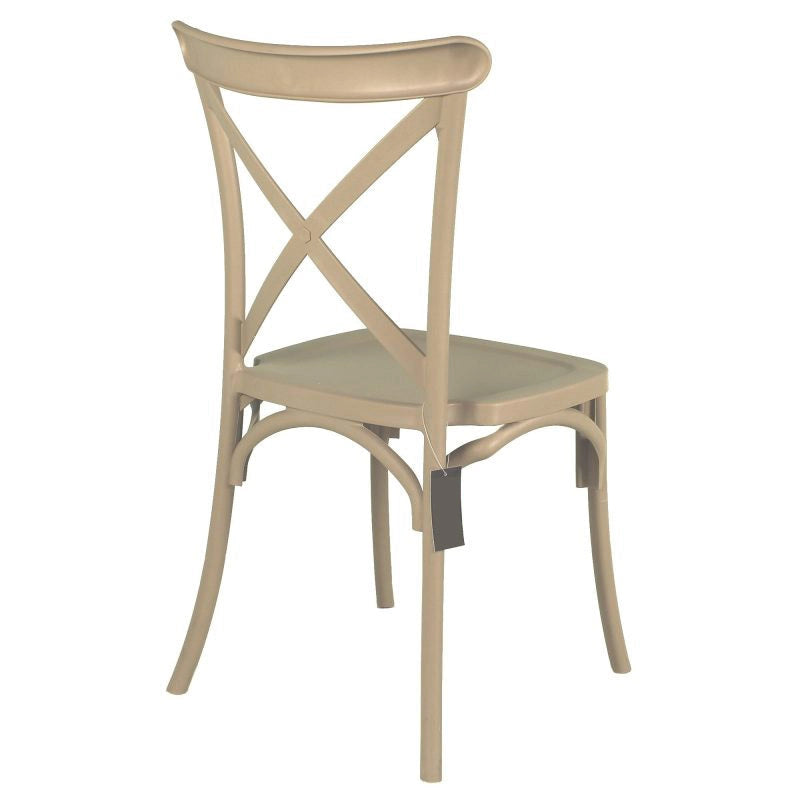 Set 4 Sedie 88x44x49 cm in Polipropilene Tortora