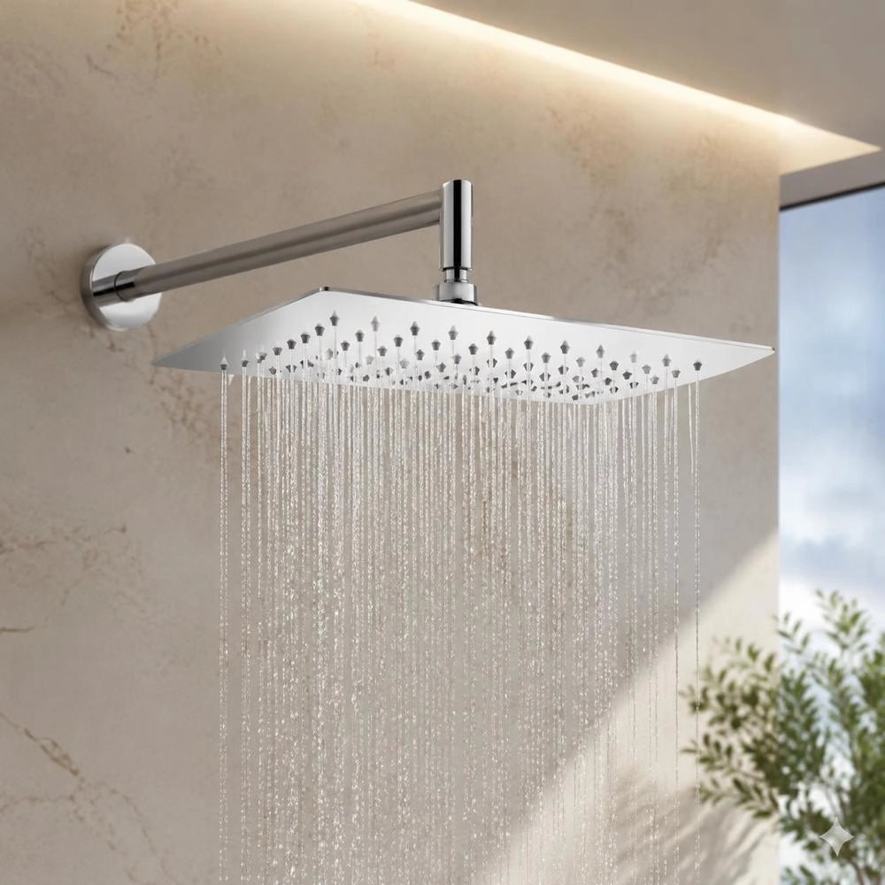 Stainless Steel Rain Shower Head, 20x30 Cm, Rectangular