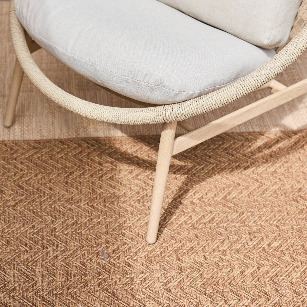 Set 2 poltrone da giardino con tavolo in acciaio e rattan, beige