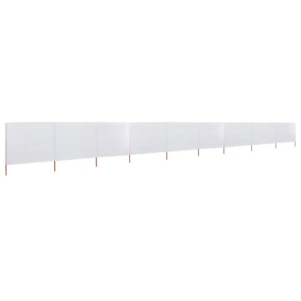 Paravento a 9 Pannelli in Tessuto 1200x160 cm Bianco Sabbia cod mxl 16562
