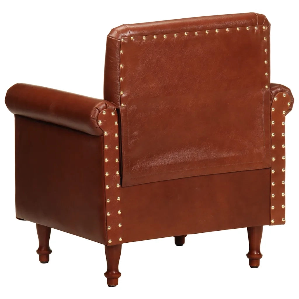 Poltrona a Pozzetto Marrone in Vera Pelle cod mxl 19224