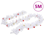 Ghirlanda di Natale Decorata con Palline Bianca 5 m CFW6795672