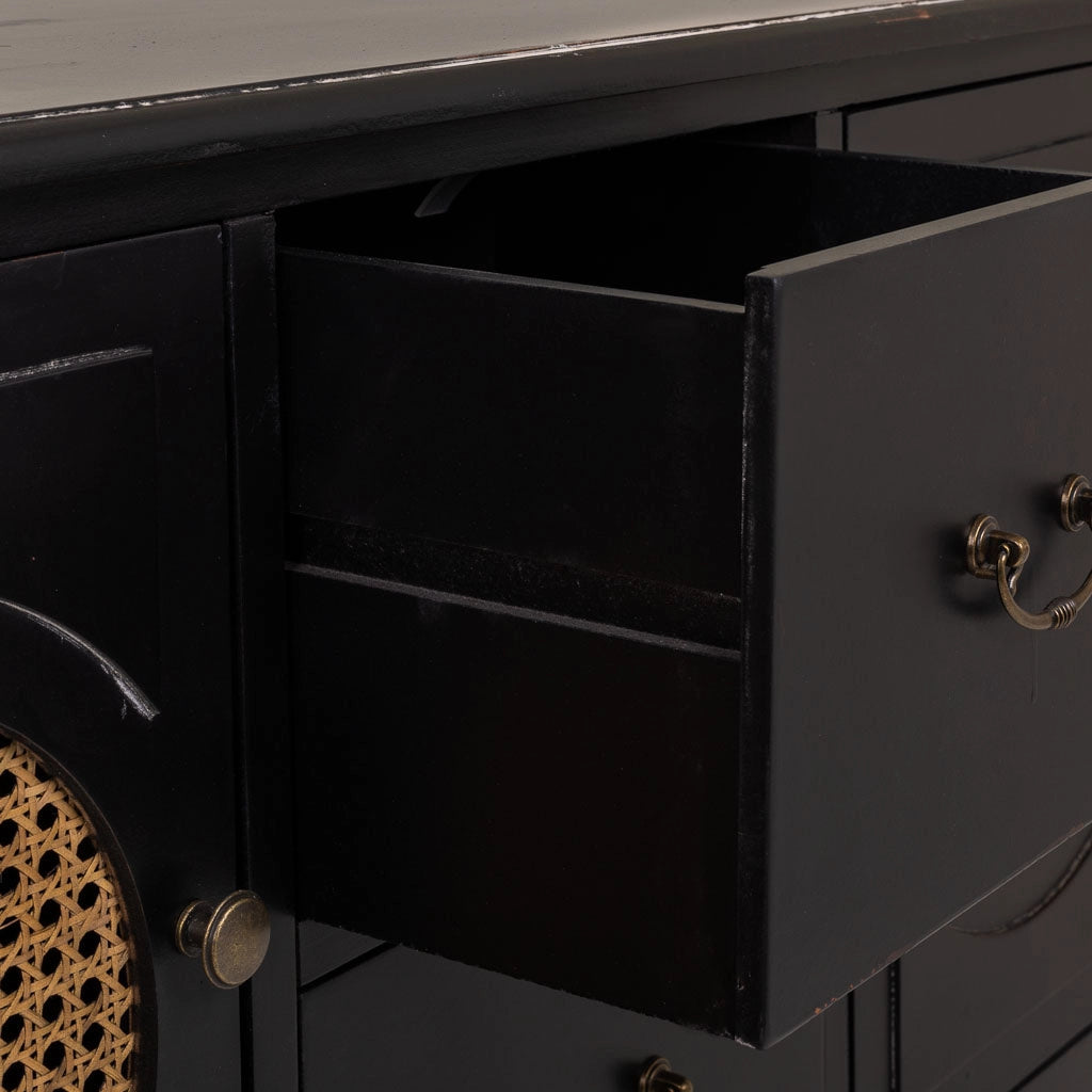 Credenza in legno nero 106x40x78h