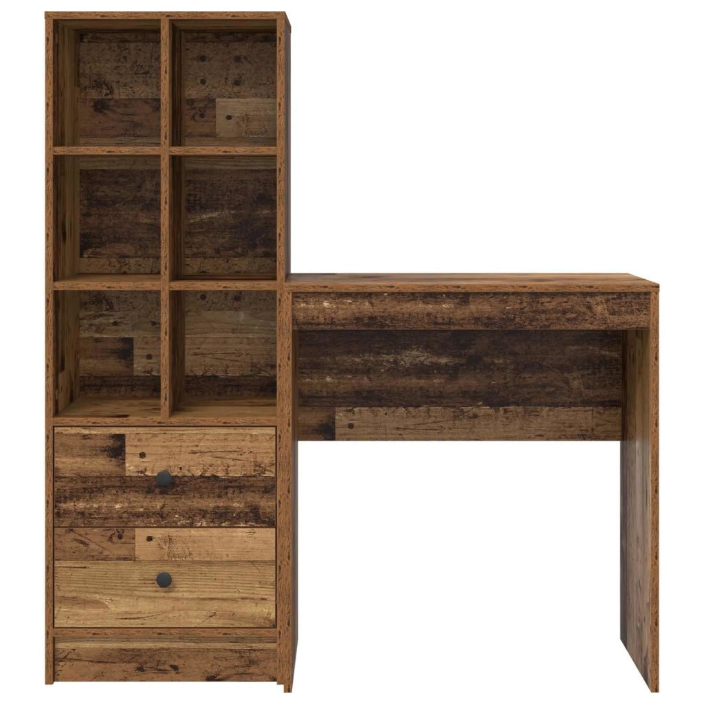 Scrivania con cassetto con lo scaffale 2 pcs Legno vecchio 3337311
