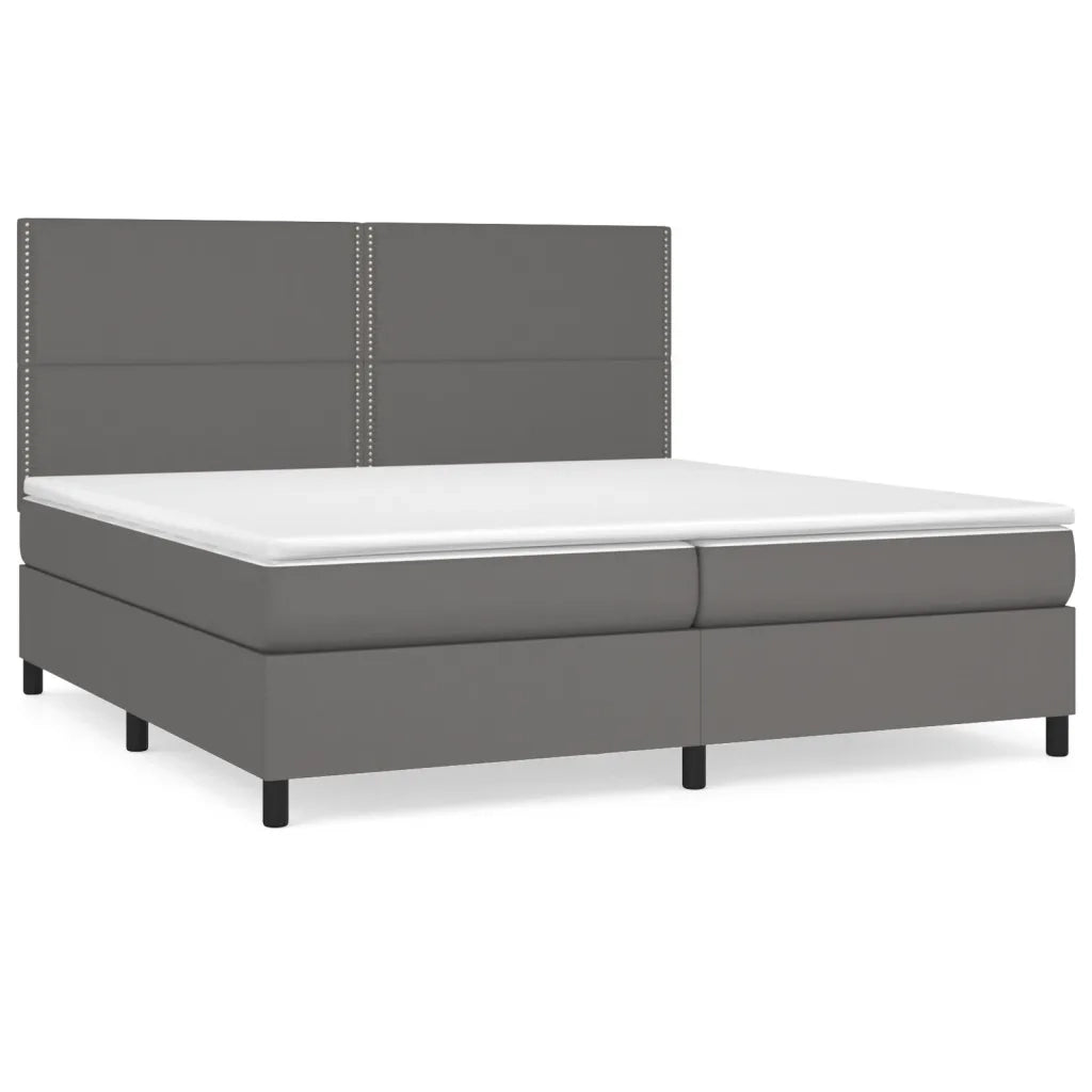 Giroletto a Molle con Materasso Grgio 200x200 cm in Similpelle 3142807