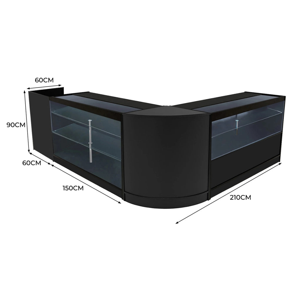 Set Banconi Neri Vega LED K1500 C1500 CM60 TB60 con Serratura e Vetrina