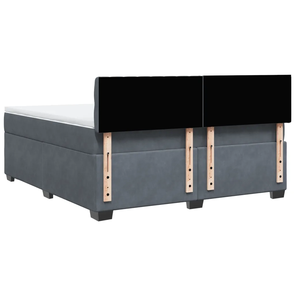 Giroletto a Molle con Materasso Grigio Scuro 180x200 cm Velluto 3288685