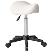 Sgabello da ufficio con rotelle e sedile ergonomico ¨C zephmum ¨C bianco 48x47x45-57cm