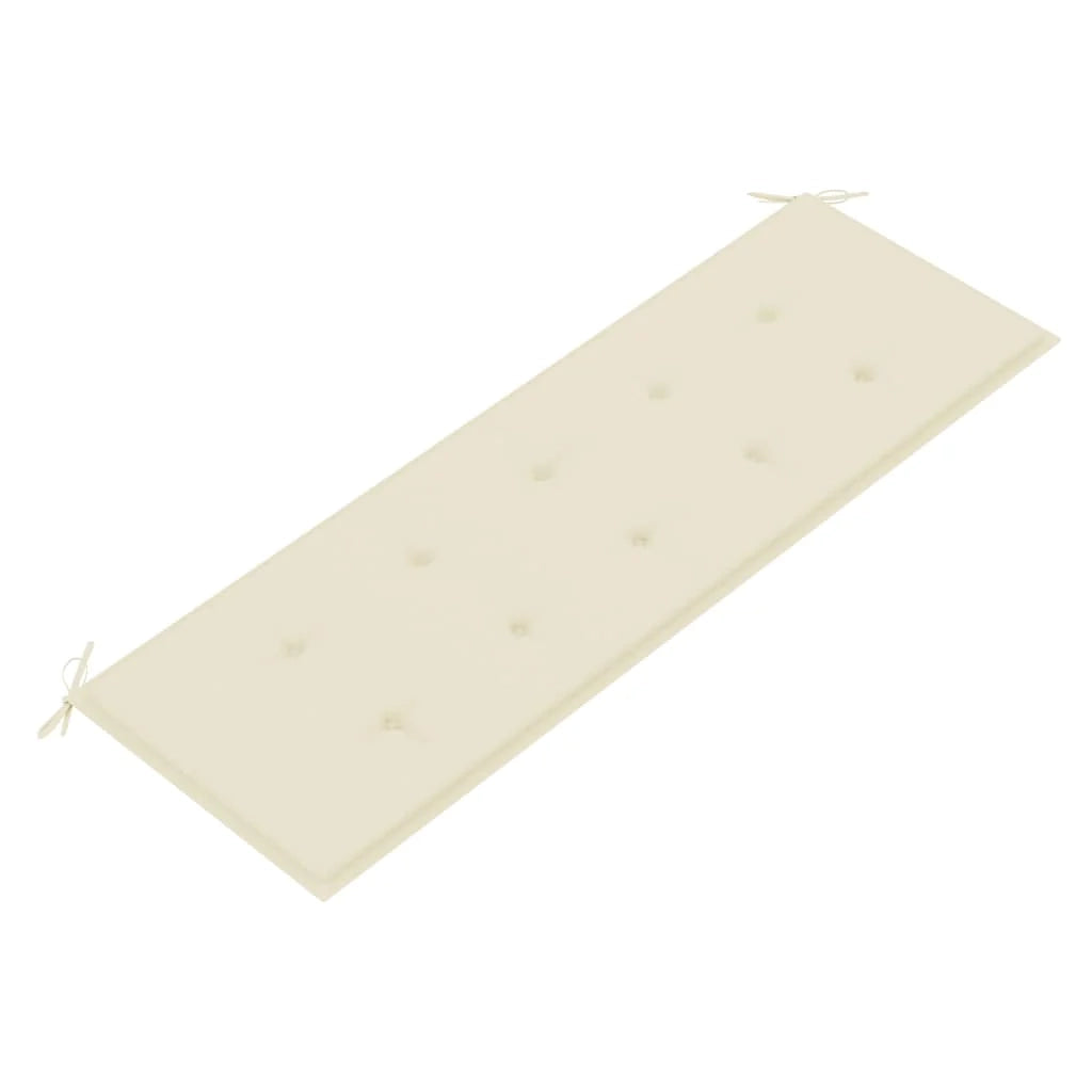 Panca da giardino mobili da esterno per patio mobili da terrazza con cuscino color crema 150 cm legno massello di teak 02_0011067
