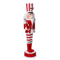 Soldatino Schiaccianoci in resina bianco e rosso cm 16x14xh51