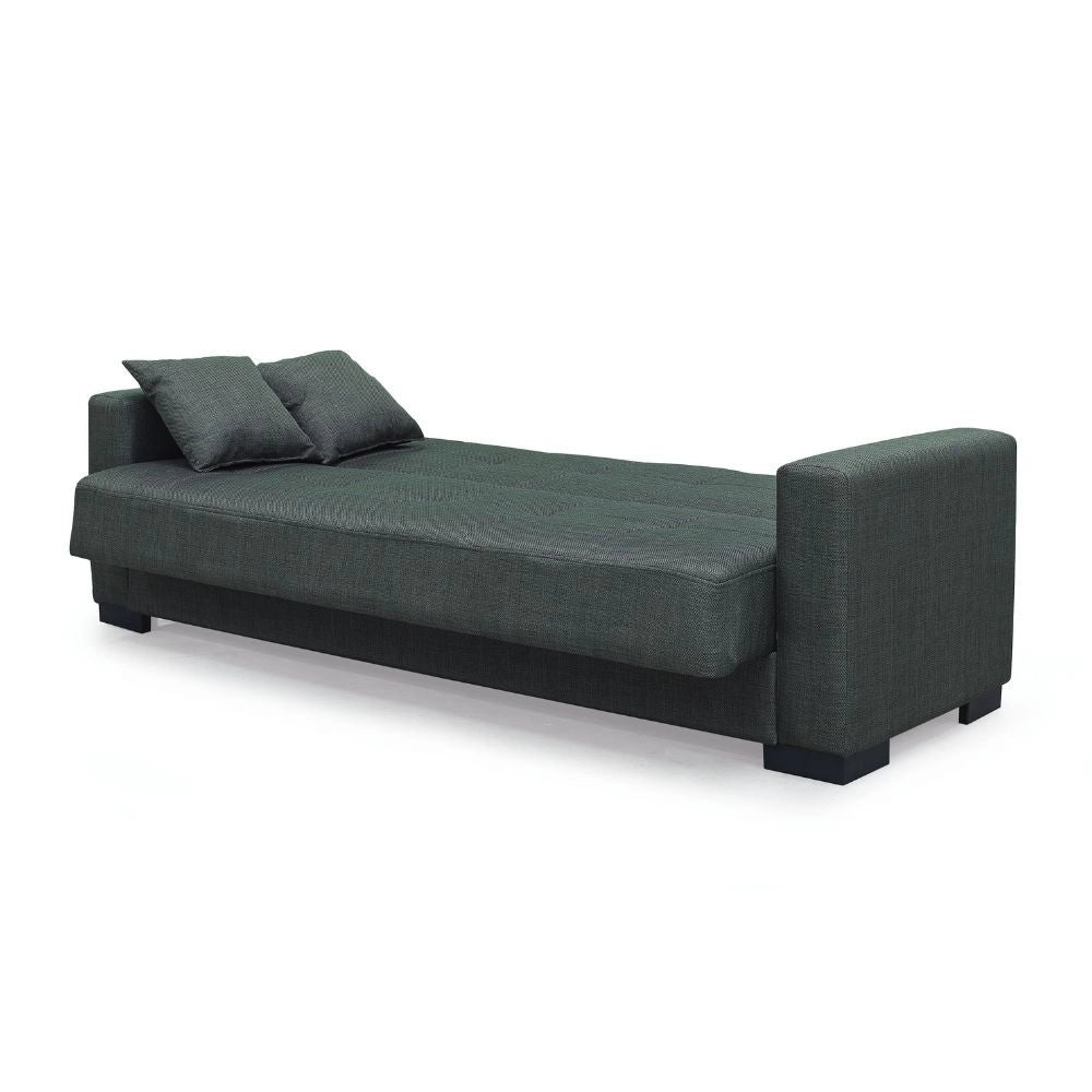 Divano letto contenitore New Malpensa 3 posti colore oliva Mina 19
