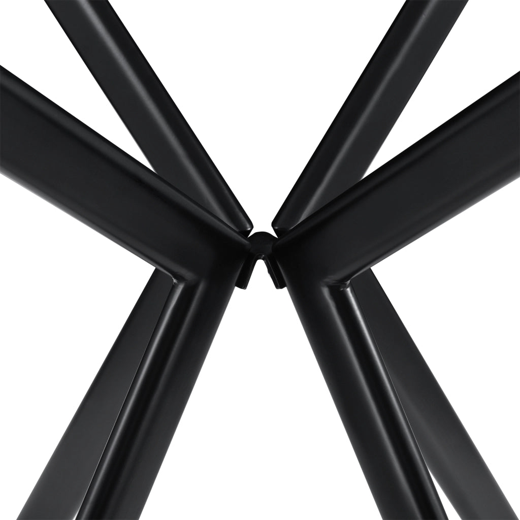 Tavolo da Pranzo con Piano Quadrato 60 x 60 cm Gambe di Design in Metallo - Nero [en.casa]