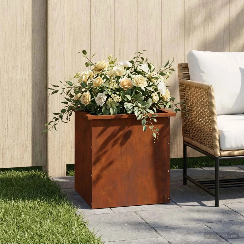 Fioriera da giardino con LED Ruggine 50 x 50 x 48 cm 8008194