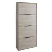 Scarpiera 4 ribalte rovere gessato  cm 65x25x147 h