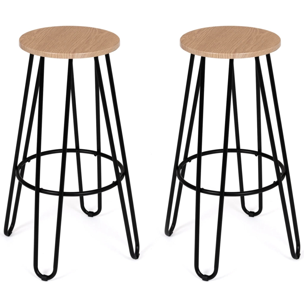 IDMarket - Set di 2 sgabelli da bar, sedile rotondo di design industriale DETROIT
