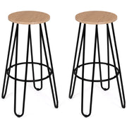 IDMarket - Set di 2 sgabelli da bar, sedile rotondo di design industriale DETROIT