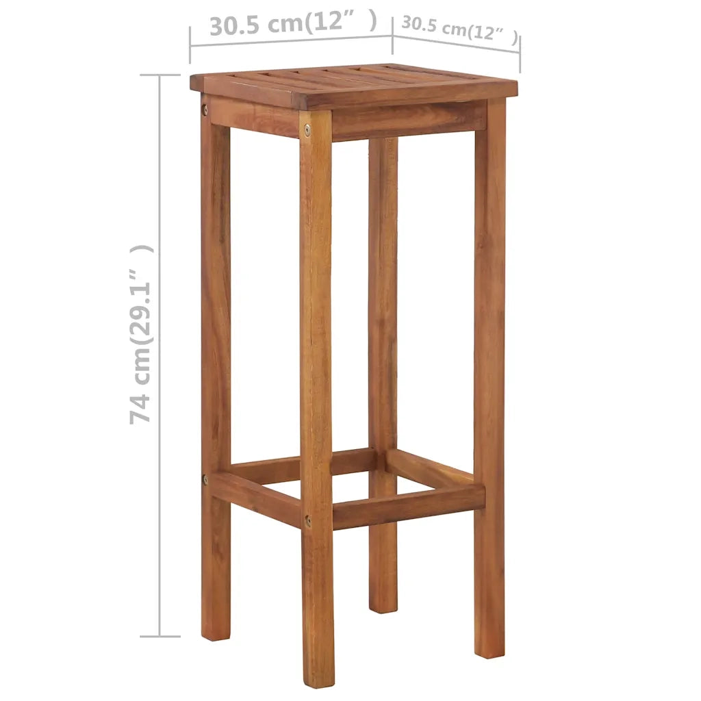 Set Tavolo e Sedia da Bar 3 pz in Legno Massello di Acacia CFW9250766