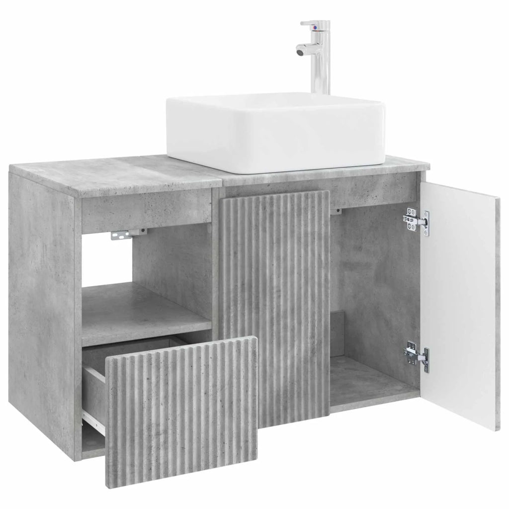 Set di mobili per il bagno 2 pz Grigio Cemento 3404047