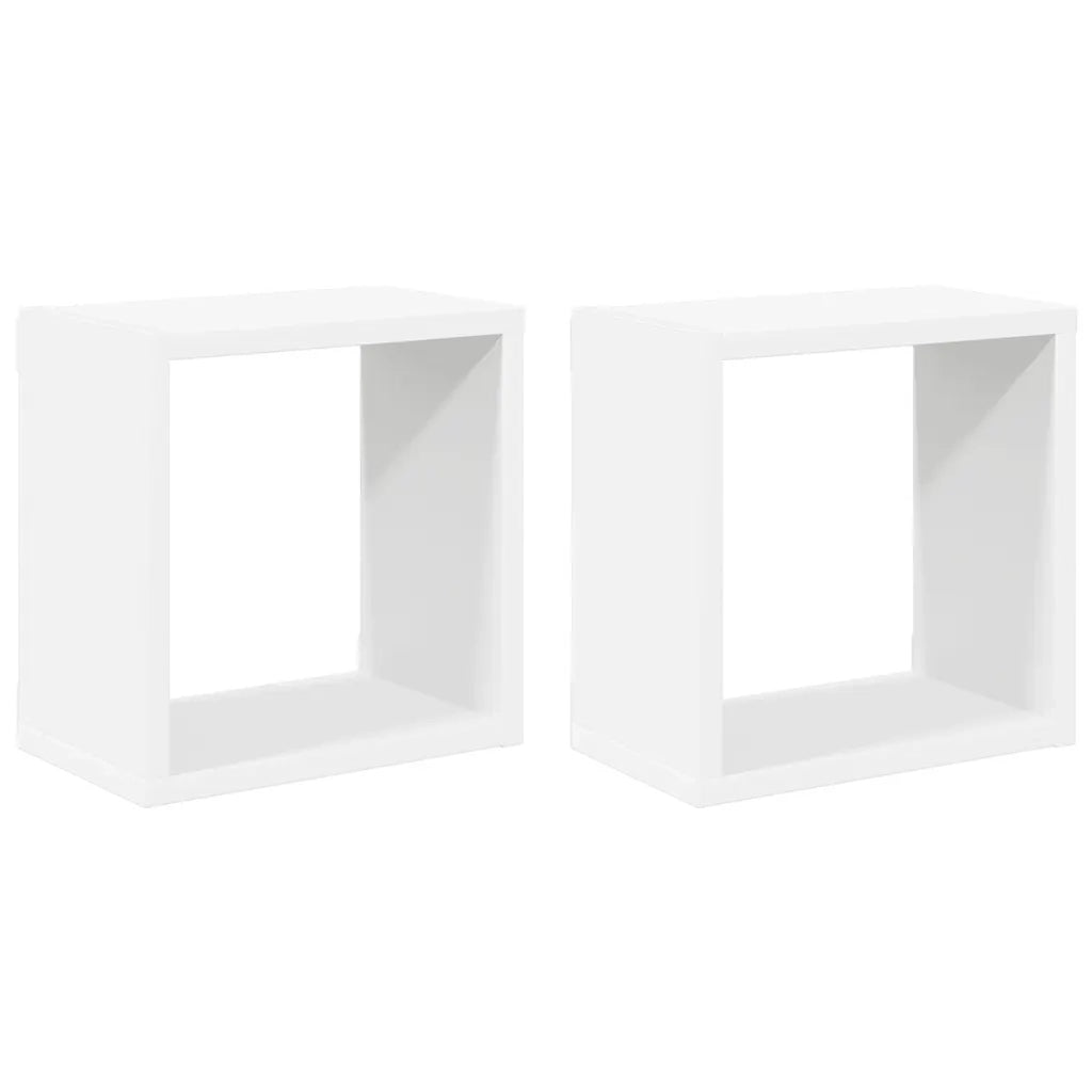 2 pz Mensole Parete | Mensola sospesa a Cubo Bianche 26x15x26 cm