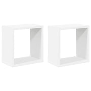 2 pz Mensole Parete | Mensola sospesa a Cubo Bianche 26x15x26 cm