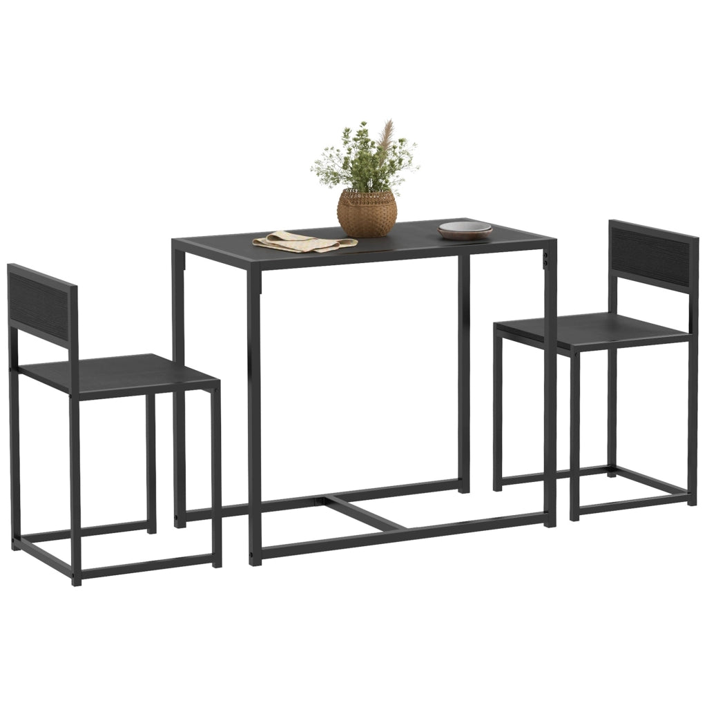 Set tavolo da pranzo con 2 sedie ¨C Xylo ¨C Nero, 3 pezzi per cucina e sala