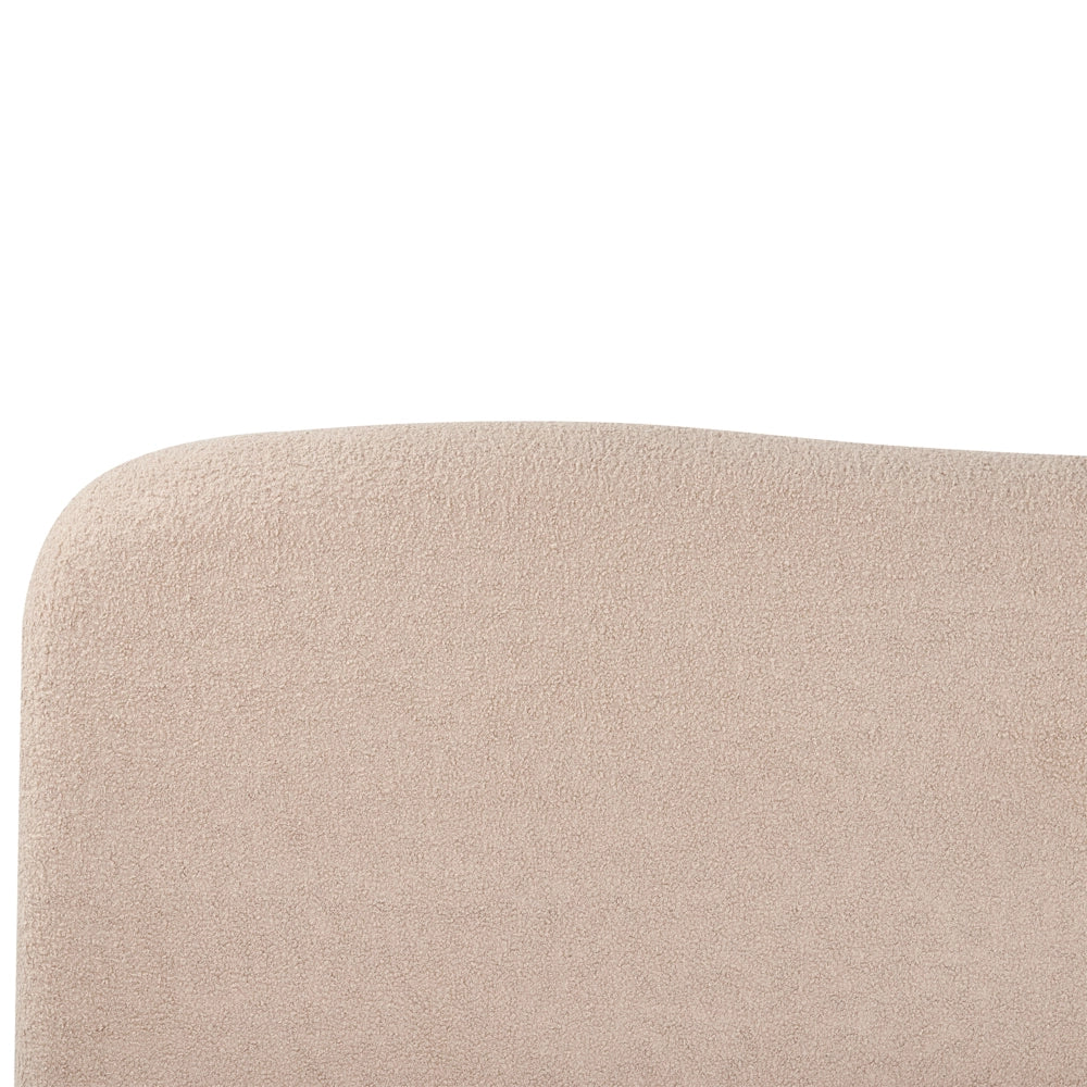 Letto matrimoniale con contenitore 140 x 200 cm bouclé beige stile minimalista