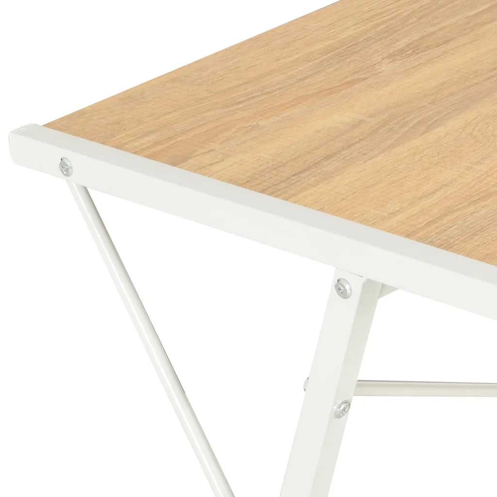 Scrivania con Ripiano Bianca e Rovere 116x50x93 cm 20291