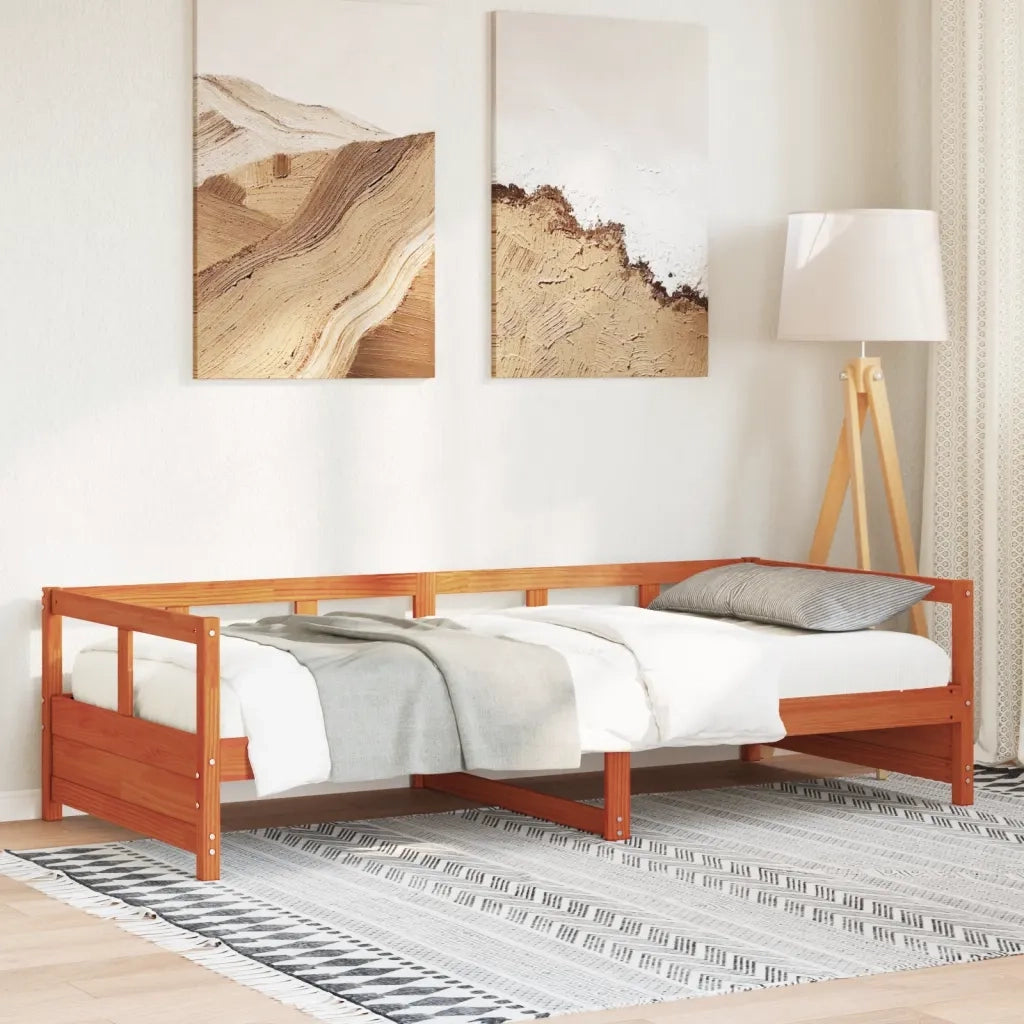 Letto singolo | Letto per adulti | Dormeuse senza Materasso Marrone Cera 80x200 cm Legno di Pino