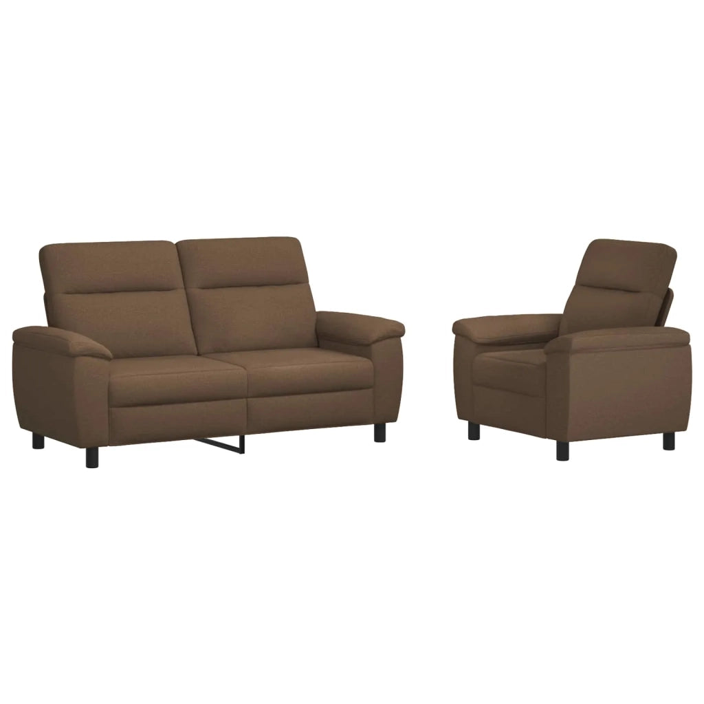 Set di divani 2 pcs Marrone Tessuto 3430611