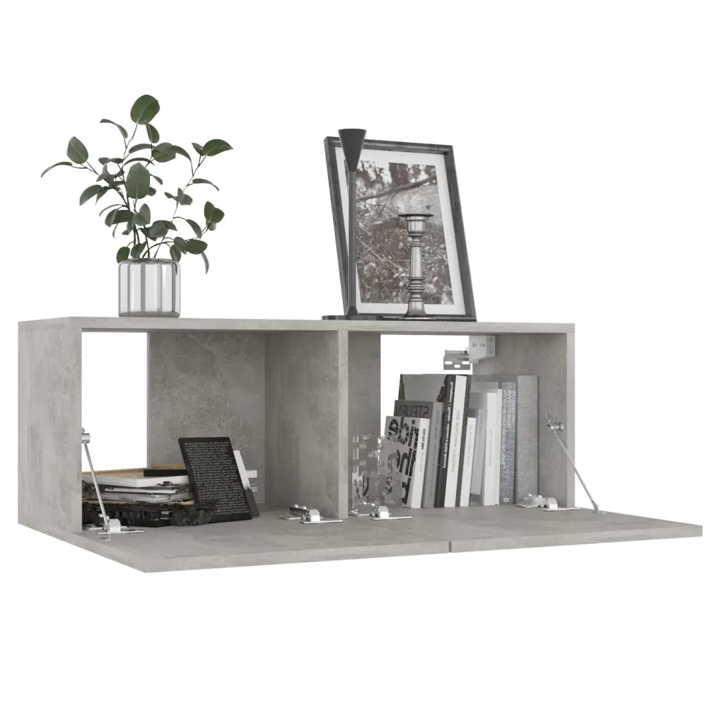 Mobili TV 4 pz Grigio Cemento 80x30x30 cm in Legno Multistrato 3079060