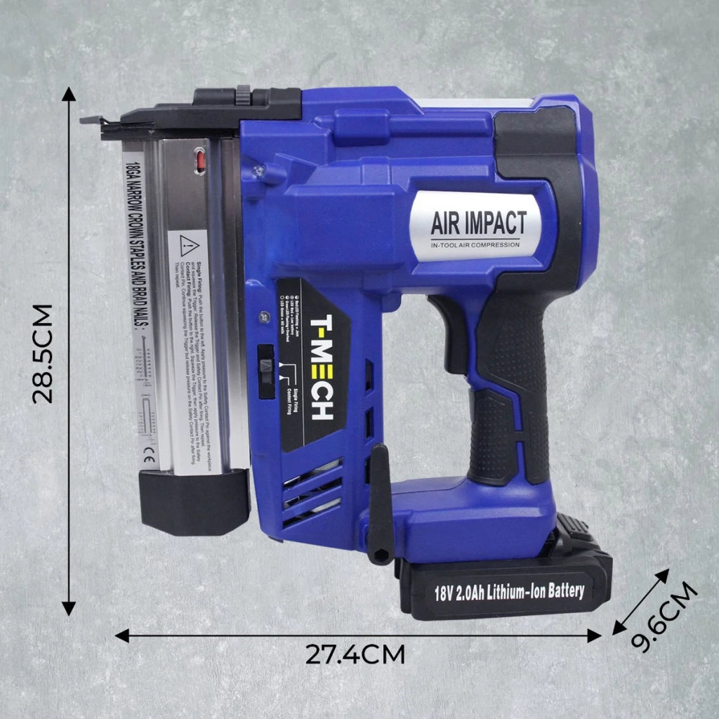 Pistola Sparachiodi Graffettatrice Pneumatica No Fili con Batteria Addizionale