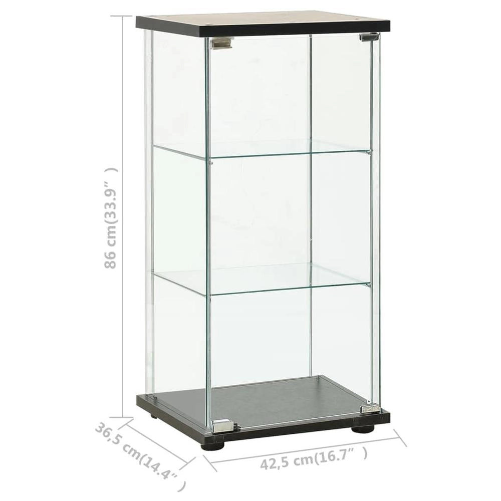 Black Tempered Glass Display Cabinet