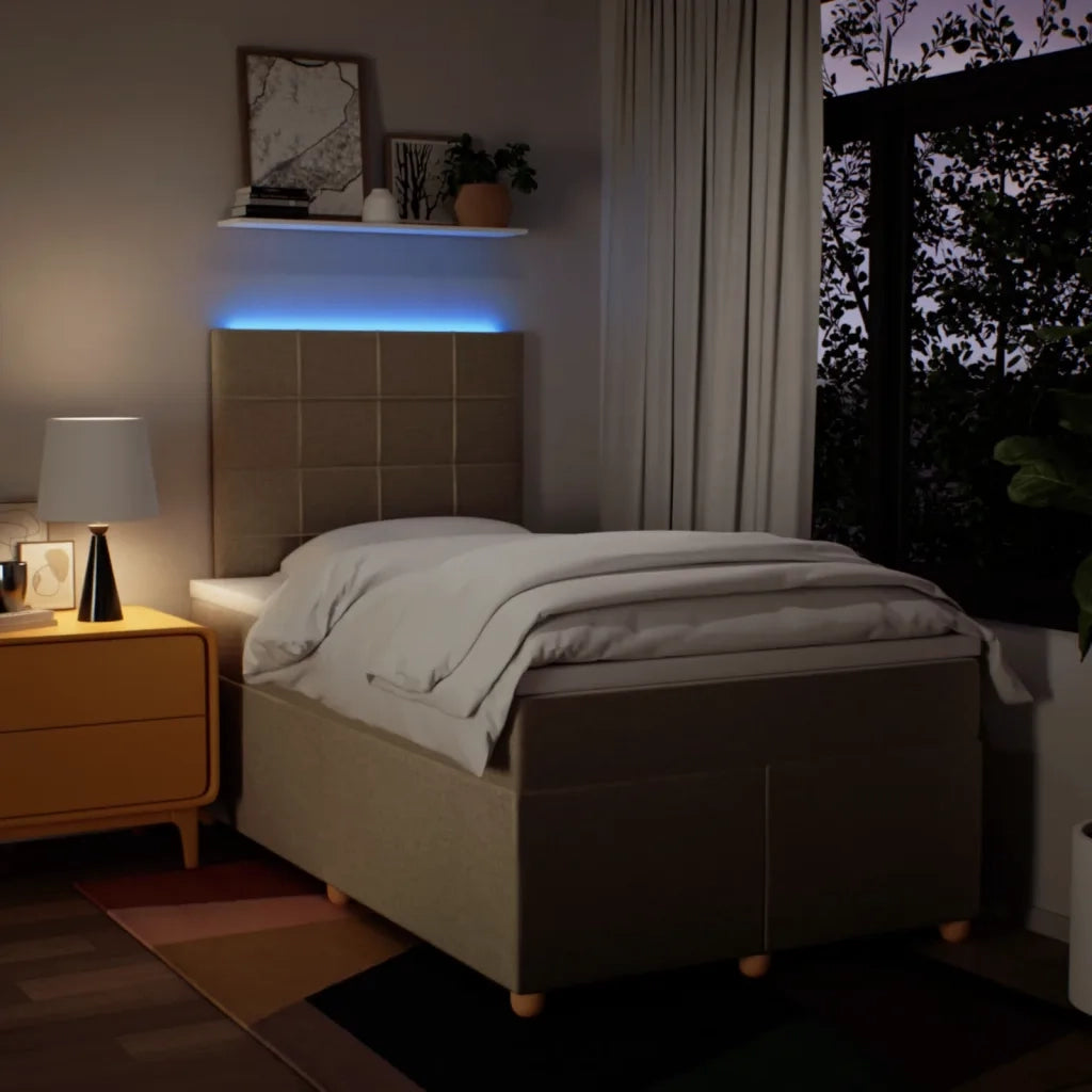 Giroletto a Molle con Materasso Crema 120x200 cm in Tessuto