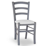 Sedie sala da pranzo Venezia in legno grigio con seduta similpelle grigio