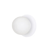 Lampada da parete Minerva in acciaio e vetro bianco