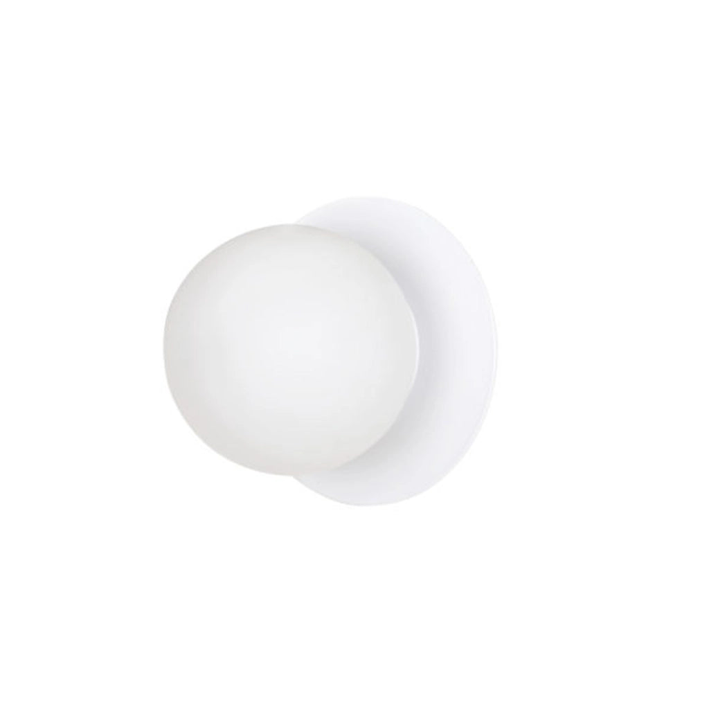 Lampada da parete Minerva in acciaio e vetro bianco