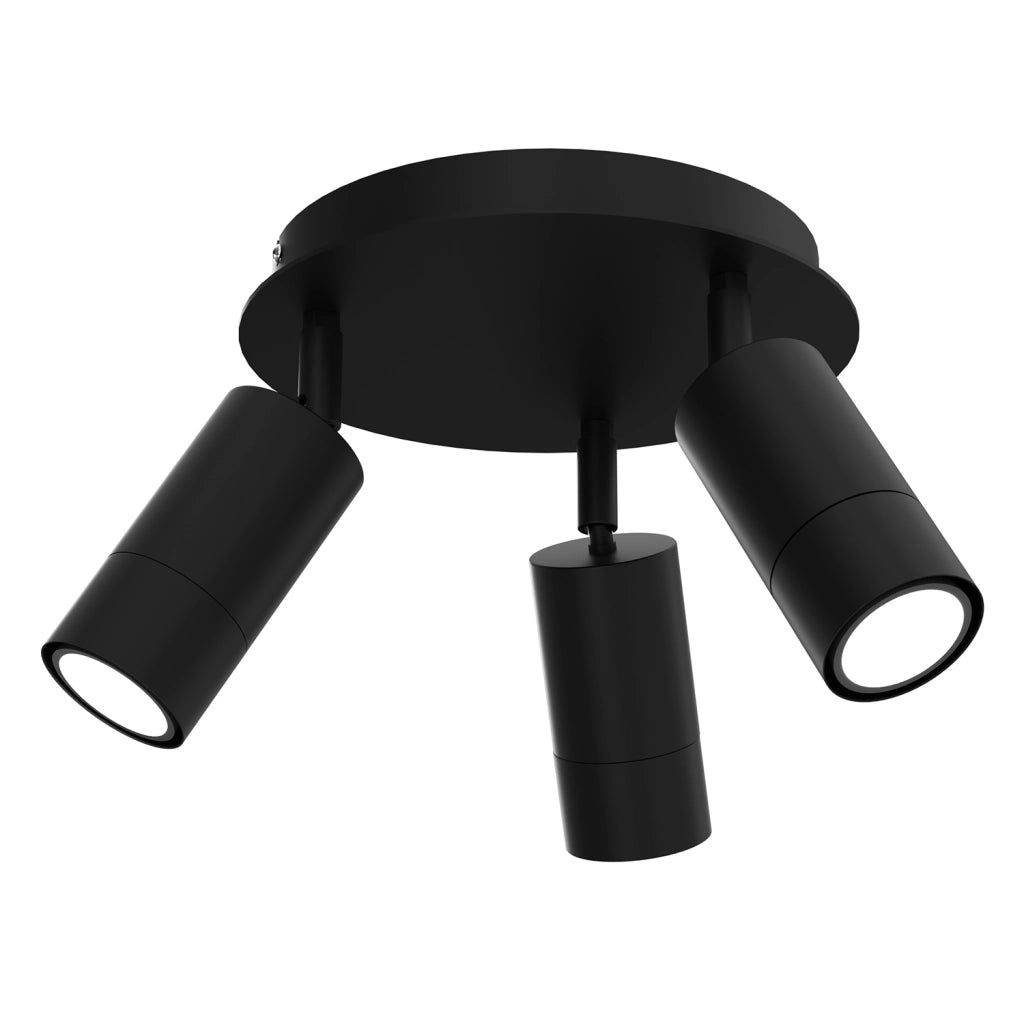 Plafoniera rotonda nera 3 spot orientabili GU10 Luminex Link