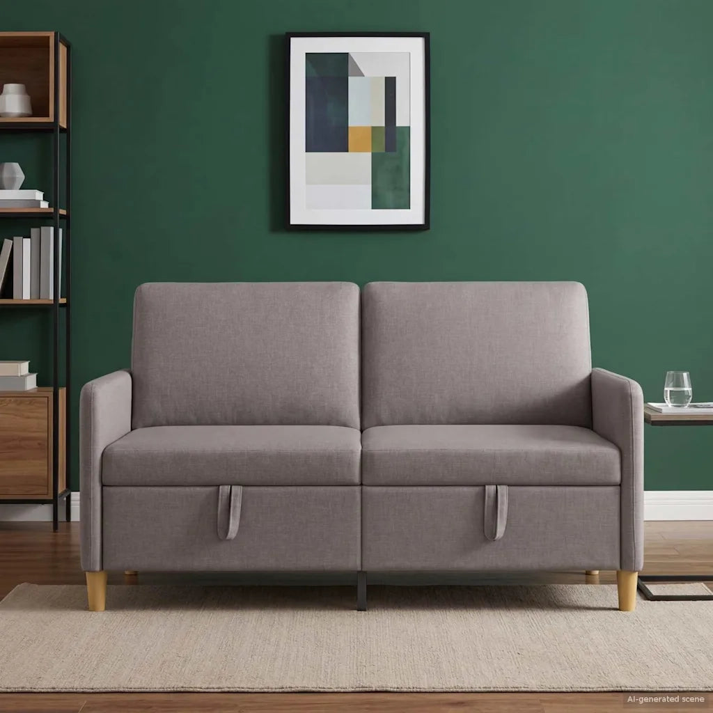 Divano con Storage Tortora 152 x 78 x 87 cm Poliestere 42036925