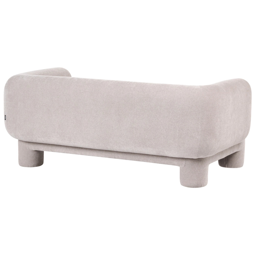 Divano a 3 posti Rivestimento in tessuto beige scuro Tessitura morbida Gambe cilindriche Stile organico