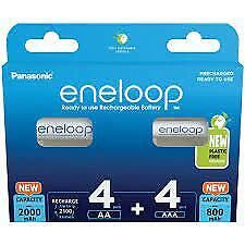 Eneloop BK-KJMCDE44E Batterie Ricaricabili Ni-MH 4x AA 2000 mAh 4x AAA 800 mAh colore Nero