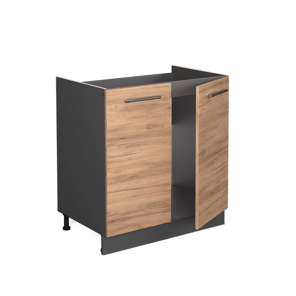 Mobile lavello cucina Fame-Line Rovere dorato/Antracite 80 cm senza piano di lavoro Vicco