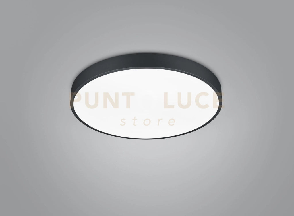 WACO PLAFONIERA LED 52,5W 6200lm, 2300+3000+4000K DIMMERABILE METALLO NERO CON INTERRUTTORE PER VARIAZIONE TEMPERATURA DI COLORE LED D. 49CM