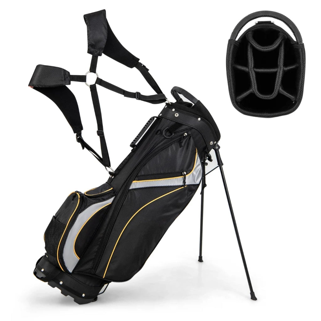 Sacca da golf indipendente 84 x 28 x 18 cm leggera con copertura antipioggia e scomparti organizzati poliestere nero 20_0013413