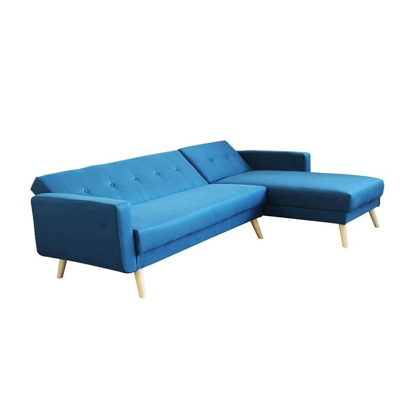 DIVANO LETTO ARTHUR CON CHAISE LONGUE BLU MELANGE 176 X 84 X H 84 CM
