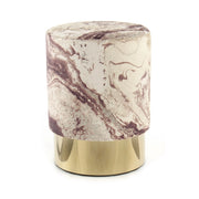 Pouf Gipsy Bronze in velluto con base dorata